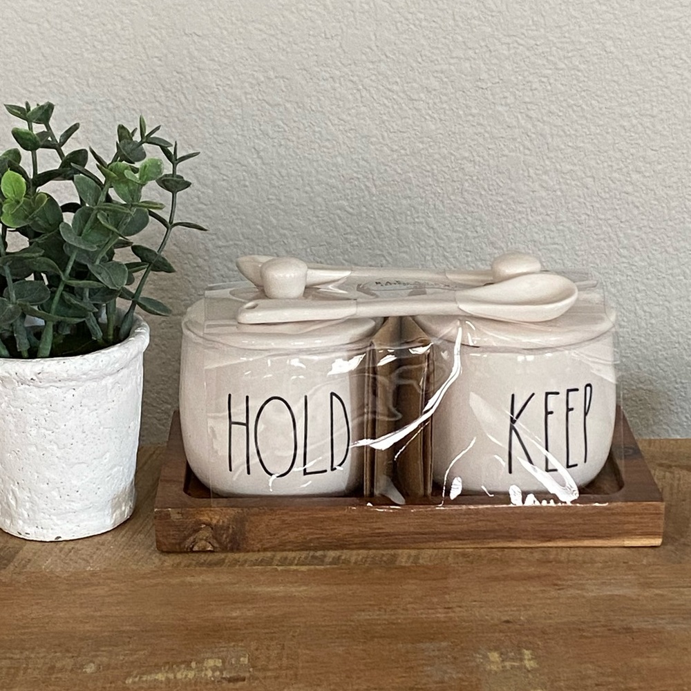 Rae Dunn Hold & Keep Jars w/ Spoons
